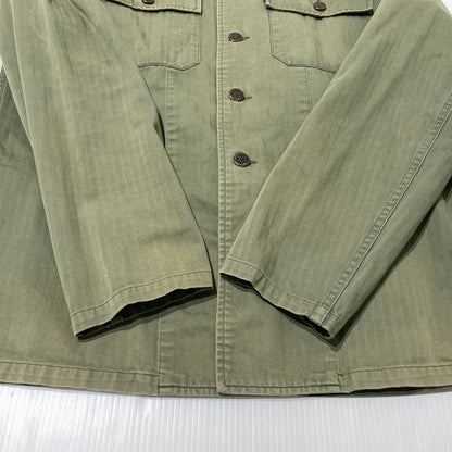 【中古品】【メンズ】 SUPREME シュプリーム 11SS HERRINGBONE MILITARY SHIRT ヘリンボーン ミリタリー シャツ 長袖 トップス 149-260801-yo-14-tei サイズ：M カラー：カーキ 万代Net店