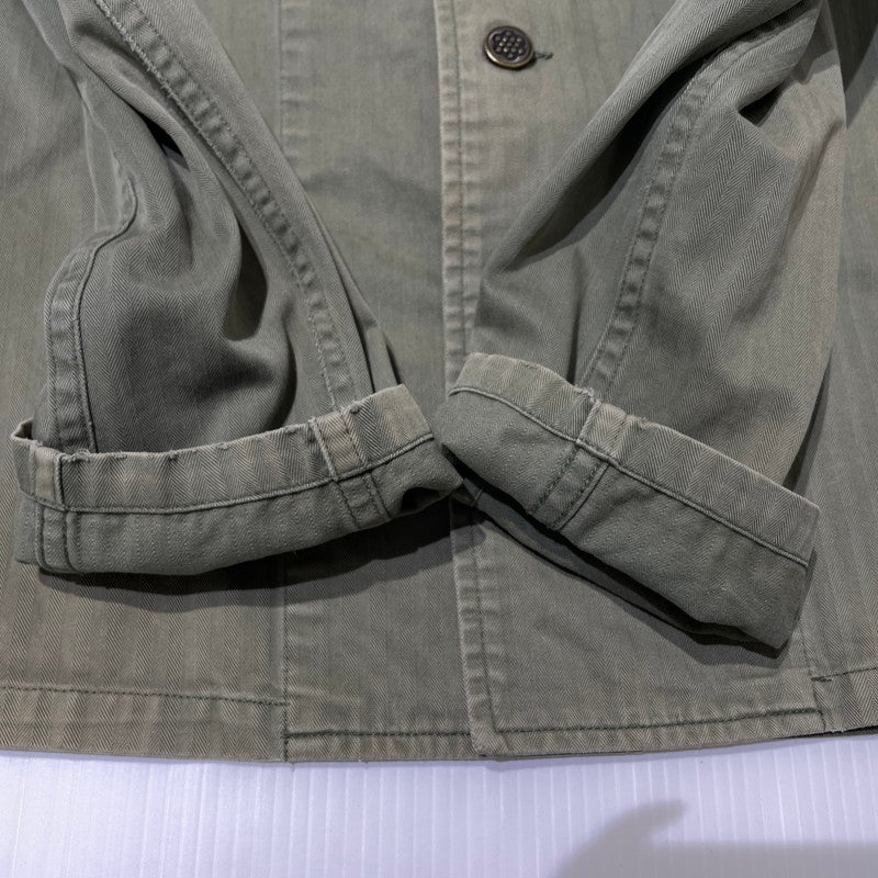 【中古品】【メンズ】 SUPREME シュプリーム 11SS HERRINGBONE MILITARY SHIRT ヘリンボーン ミリタリー シャツ 長袖 トップス 149-260801-yo-14-tei サイズ：M カラー：カーキ 万代Net店