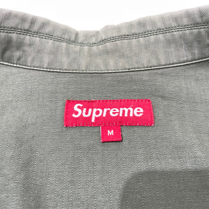 【中古品】【メンズ】 SUPREME シュプリーム 11SS HERRINGBONE MILITARY SHIRT ヘリンボーン ミリタリー シャツ 長袖 トップス 149-260801-yo-14-tei サイズ：M カラー：カーキ 万代Net店