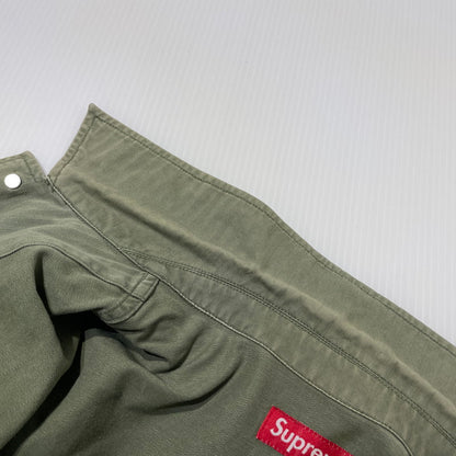 【中古品】【メンズ】 SUPREME シュプリーム 11SS HERRINGBONE MILITARY SHIRT ヘリンボーン ミリタリー シャツ 長袖 トップス 149-260801-yo-14-tei サイズ：M カラー：カーキ 万代Net店