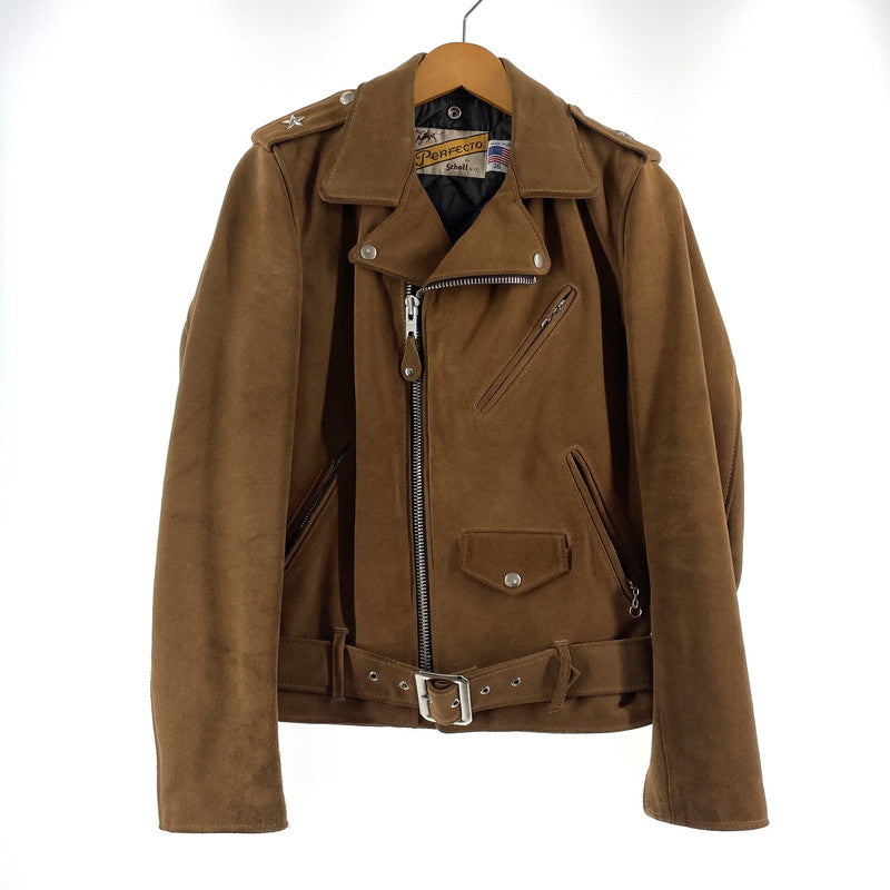 【中古品】【メンズ】 SCHOTT ショット × BEAUTY&YOUTH ビューティーアンドユース 別注 コラボ 613UA SUEDE RIDERS JACKET 7433 スウェード ライダースジャケット アウター 145-260801-yo-03-tei サイズ：36 カラー：ブラウン 万代Net店
