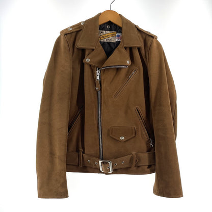 【中古品】【メンズ】 SCHOTT ショット × BEAUTY&YOUTH ビューティーアンドユース 別注 コラボ 613UA SUEDE RIDERS JACKET 7433 スウェード ライダースジャケット アウター 145-260801-yo-03-tei サイズ：36 カラー：ブラウン 万代Net店
