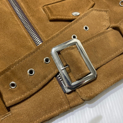 【中古品】【メンズ】 SCHOTT ショット × BEAUTY&YOUTH ビューティーアンドユース 別注 コラボ 613UA SUEDE RIDERS JACKET 7433 スウェード ライダースジャケット アウター 145-260801-yo-03-tei サイズ：36 カラー：ブラウン 万代Net店