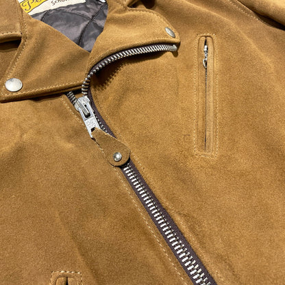 【中古品】【メンズ】 SCHOTT ショット × BEAUTY&YOUTH ビューティーアンドユース 別注 コラボ 613UA SUEDE RIDERS JACKET 7433 スウェード ライダースジャケット アウター 145-260801-yo-03-tei サイズ：36 カラー：ブラウン 万代Net店