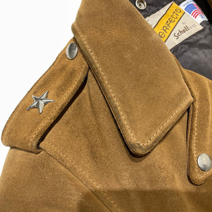 【中古品】【メンズ】 SCHOTT ショット × BEAUTY&YOUTH ビューティーアンドユース 別注 コラボ 613UA SUEDE RIDERS JACKET 7433 スウェード ライダースジャケット アウター 145-260801-yo-03-tei サイズ：36 カラー：ブラウン 万代Net店