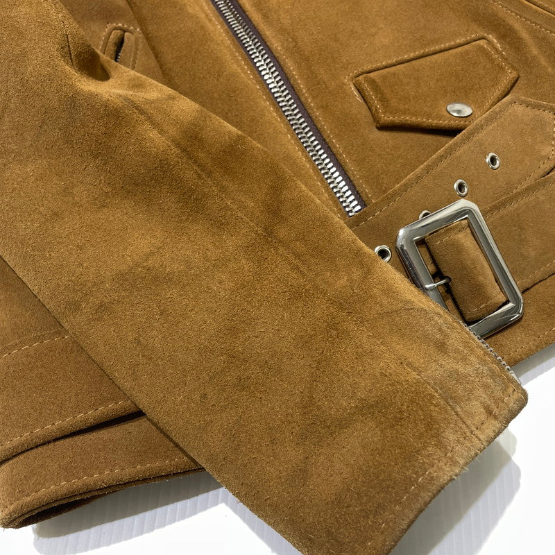 【中古品】【メンズ】 SCHOTT ショット × BEAUTY&YOUTH ビューティーアンドユース 別注 コラボ 613UA SUEDE RIDERS JACKET 7433 スウェード ライダースジャケット アウター 145-260801-yo-03-tei サイズ：36 カラー：ブラウン 万代Net店