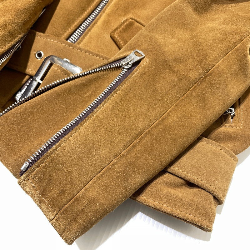 【中古品】【メンズ】 SCHOTT ショット × BEAUTY&YOUTH ビューティーアンドユース 別注 コラボ 613UA SUEDE RIDERS JACKET 7433 スウェード ライダースジャケット アウター 145-260801-yo-03-tei サイズ：36 カラー：ブラウン 万代Net店