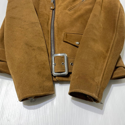 【中古品】【メンズ】 SCHOTT ショット × BEAUTY&YOUTH ビューティーアンドユース 別注 コラボ 613UA SUEDE RIDERS JACKET 7433 スウェード ライダースジャケット アウター 145-260801-yo-03-tei サイズ：36 カラー：ブラウン 万代Net店