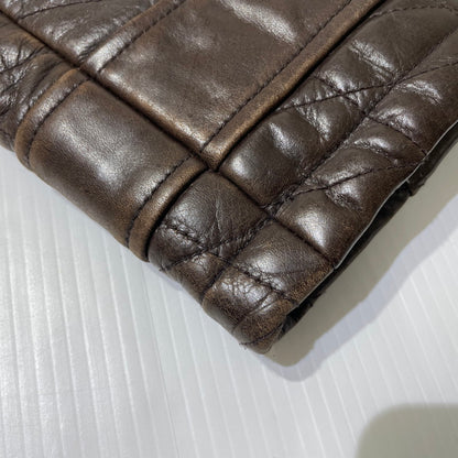 【中古品】【メンズ】 ABAHOUSE アバハウス LEATHER QUILTING COAT 00790010 レザー キルティング コート アウター 牛革 147-260801-yo-04-tei サイズ：2 カラー：ブラウン 万代Net店
