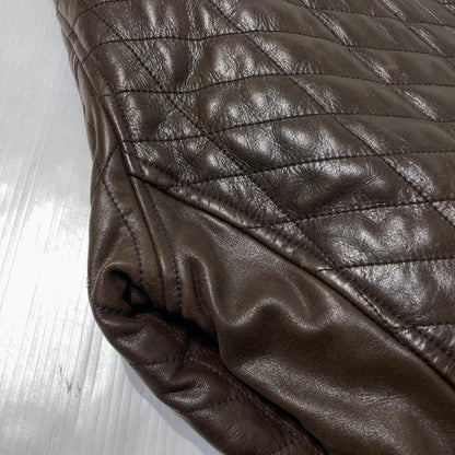 【中古品】【メンズ】 ABAHOUSE アバハウス LEATHER QUILTING COAT 00790010 レザー キルティング コート アウター 牛革 147-260801-yo-04-tei サイズ：2 カラー：ブラウン 万代Net店