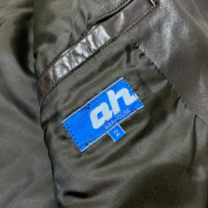 【中古品】【メンズ】 ABAHOUSE アバハウス LEATHER QUILTING COAT 00790010 レザー キルティング コート アウター 牛革 147-260801-yo-04-tei サイズ：2 カラー：ブラウン 万代Net店