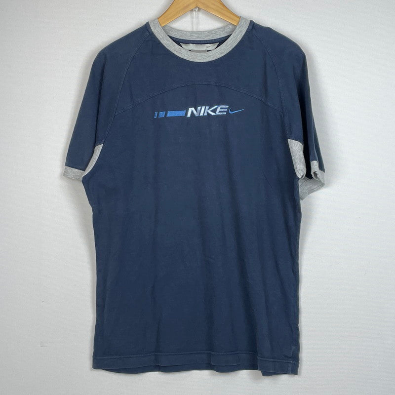 【中古品】【メンズ】 NIKE ナイキ 00's FRONT LOGO TEE 2000年 フロント ロゴ Tシャツ 半袖 トップス 148-260801-sa-17-tei サイズ：S カラー：ネイビー 万代Net店