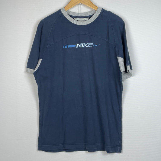 【中古品】【メンズ】 NIKE ナイキ 00's FRONT LOGO TEE 2000年 フロント ロゴ Tシャツ 半袖 トップス 148-260801-sa-17-tei サイズ：S カラー：ネイビー 万代Net店