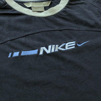 【中古品】【メンズ】 NIKE ナイキ 00's FRONT LOGO TEE 2000年 フロント ロゴ Tシャツ 半袖 トップス 148-260801-sa-17-tei サイズ：S カラー：ネイビー 万代Net店