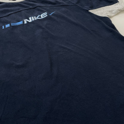【中古品】【メンズ】 NIKE ナイキ 00's FRONT LOGO TEE 2000年 フロント ロゴ Tシャツ 半袖 トップス 148-260801-sa-17-tei サイズ：S カラー：ネイビー 万代Net店