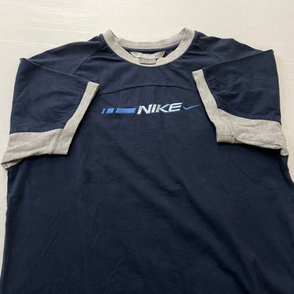 【中古品】【メンズ】 NIKE ナイキ 00's FRONT LOGO TEE 2000年 フロント ロゴ Tシャツ 半袖 トップス 148-260801-sa-17-tei サイズ：S カラー：ネイビー 万代Net店