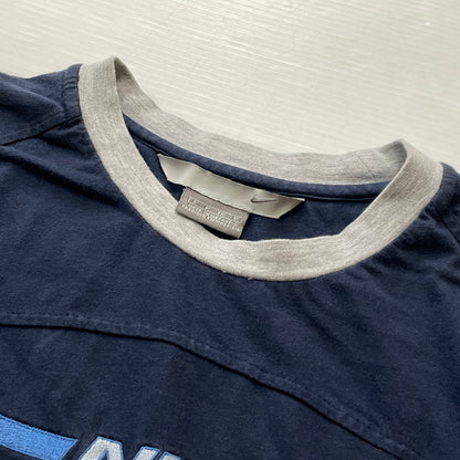 【中古品】【メンズ】 NIKE ナイキ 00's FRONT LOGO TEE 2000年 フロント ロゴ Tシャツ 半袖 トップス 148-260801-sa-17-tei サイズ：S カラー：ネイビー 万代Net店