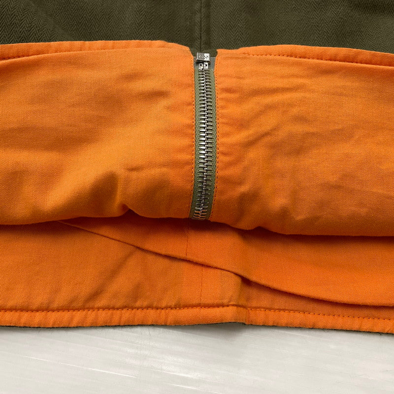 【中古品】【メンズ】 HERMES エルメス HERRINGBONE ZIP VEST ヘリンボーン ジップ ベスト トップス 141-260804-sa-01-tei サイズ：M カラー：カーキ 万代Net店