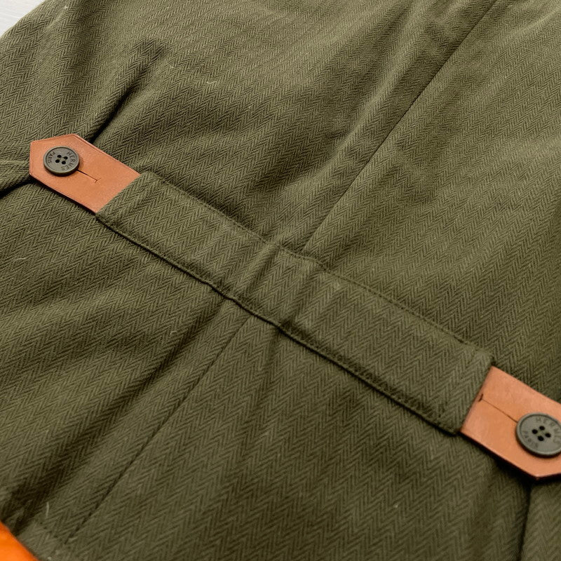 【中古品】【メンズ】 HERMES エルメス HERRINGBONE ZIP VEST ヘリンボーン ジップ ベスト トップス 141-260804-sa-01-tei サイズ：M カラー：カーキ 万代Net店