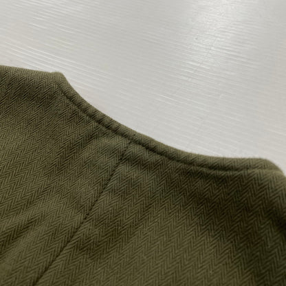 【中古品】【メンズ】 HERMES エルメス HERRINGBONE ZIP VEST ヘリンボーン ジップ ベスト トップス 141-260804-sa-01-tei サイズ：M カラー：カーキ 万代Net店