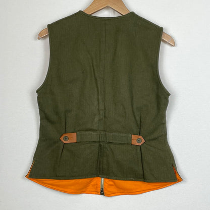 【中古品】【メンズ】 HERMES エルメス HERRINGBONE ZIP VEST ヘリンボーン ジップ ベスト トップス 141-260804-sa-01-tei サイズ：M カラー：カーキ 万代Net店