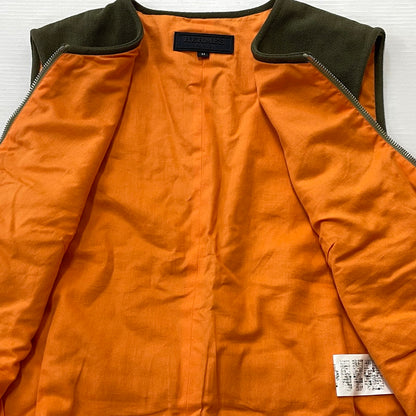 【中古品】【メンズ】 HERMES エルメス HERRINGBONE ZIP VEST ヘリンボーン ジップ ベスト トップス 141-260804-sa-01-tei サイズ：M カラー：カーキ 万代Net店