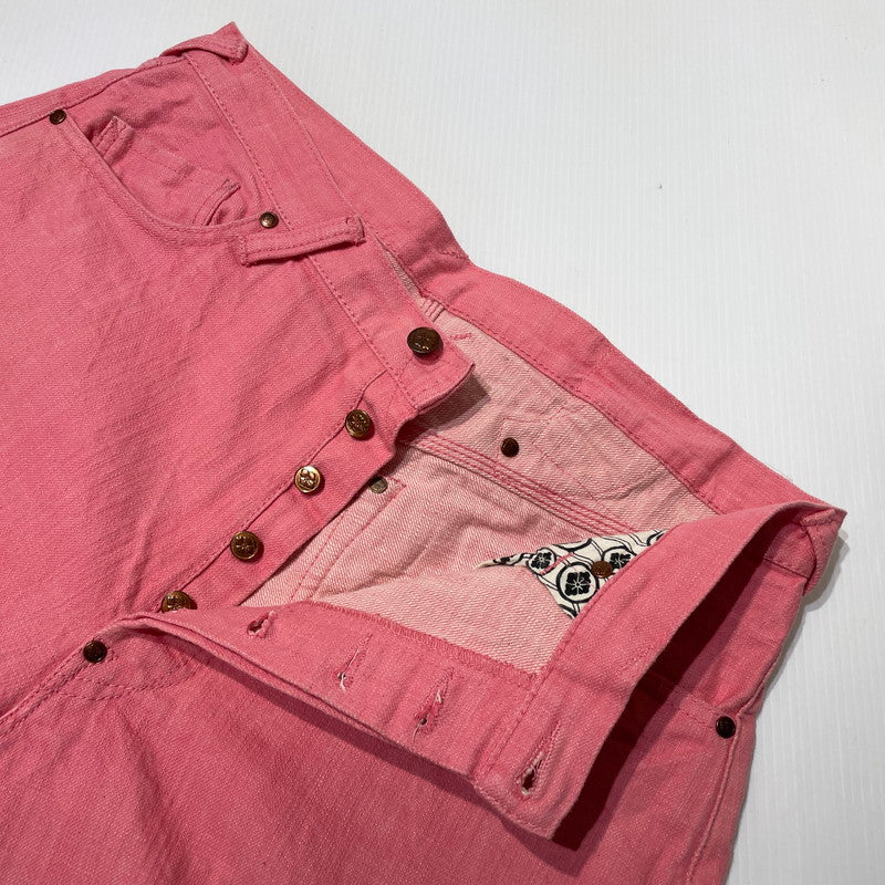 【中古品】【メンズ】 EVISU YAMANE エヴィス ヤマネ LOT.1959 HALF DENIM PANTS ハーフ デニムパンツ ボトムス 156-260801-yo-01-tei サイズ：36×34 カラー：ピンク 万代Net店