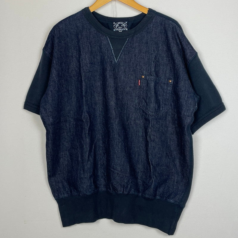 【中古品】【メンズ】 EVISU エビス DOCKING DENIM S/S SWEAT ドッキング デニム ショートスリーブ スウェット 半袖 トップス 145-260804-sa-10-tei サイズ：42 カラー：インディゴ 万代Net店
