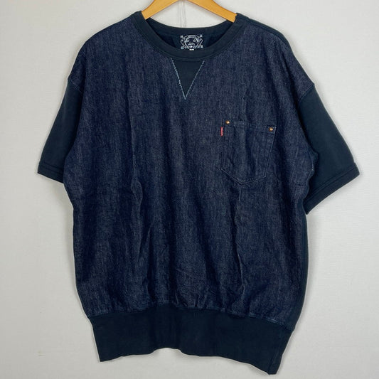 【中古品】【メンズ】 EVISU エビス DOCKING DENIM S/S SWEAT ドッキング デニム ショートスリーブ スウェット 半袖 トップス 145-260804-sa-10-tei サイズ：42 カラー：インディゴ 万代Net店