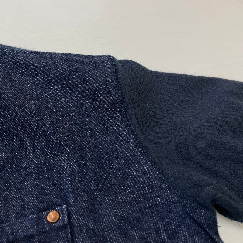 【中古品】【メンズ】 EVISU エビス DOCKING DENIM S/S SWEAT ドッキング デニム ショートスリーブ スウェット 半袖 トップス 145-260804-sa-10-tei サイズ：42 カラー：インディゴ 万代Net店