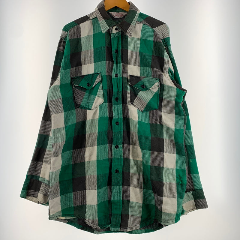 【現状渡し品】【メンズ】 Frostproof フロストプルーフ HEAVY FLANNEL L/S SHIRT VINTAGE ヘヴィー フランネル ロングスリーブ シャツ 長袖 トップス ヴィンテージ 145-260802-ko-05-tei サイズ：XL カラー：グリーン 万代Net店