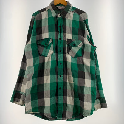 【現状渡し品】【メンズ】 Frostproof フロストプルーフ HEAVY FLANNEL L/S SHIRT VINTAGE ヘヴィー フランネル ロングスリーブ シャツ 長袖 トップス ヴィンテージ 145-260802-ko-05-tei サイズ：XL カラー：グリーン 万代Net店