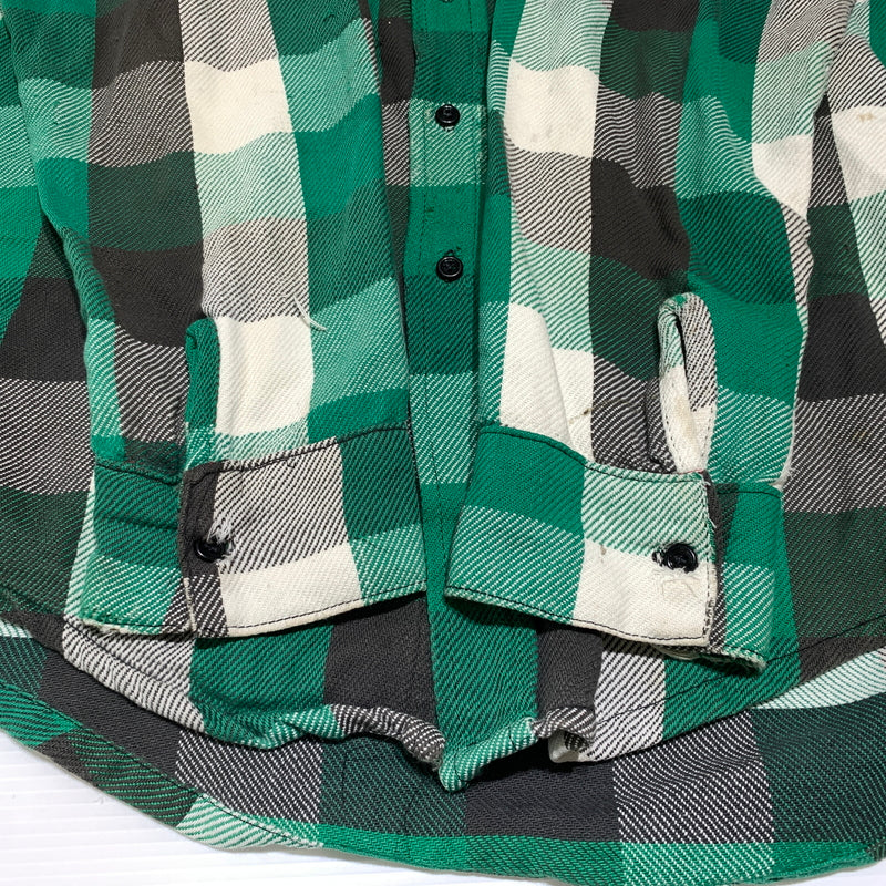 【現状渡し品】【メンズ】 Frostproof フロストプルーフ HEAVY FLANNEL L/S SHIRT VINTAGE ヘヴィー フランネル ロングスリーブ シャツ 長袖 トップス ヴィンテージ 145-260802-ko-05-tei サイズ：XL カラー：グリーン 万代Net店