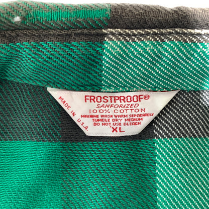 【現状渡し品】【メンズ】 Frostproof フロストプルーフ HEAVY FLANNEL L/S SHIRT VINTAGE ヘヴィー フランネル ロングスリーブ シャツ 長袖 トップス ヴィンテージ 145-260802-ko-05-tei サイズ：XL カラー：グリーン 万代Net店