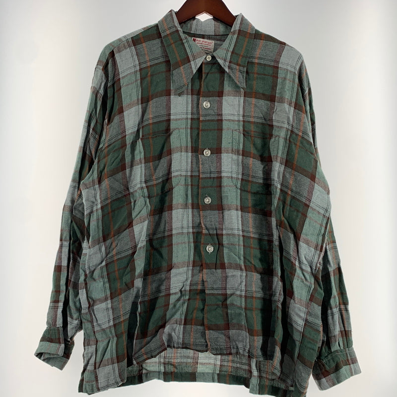 【現状渡し品】【メンズ】 Mac Phergus マックファーガス RAYON L/S CHECK SHIRT VINTAGE レーヨン ロングスリーブ チェック シャツ 長袖 トップス ラグジュアリー フランネル ヴィンテージ 145-260802-ko-04-tei サイズ：XL カラー：グリーン 万代Net店
