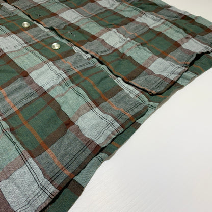 【現状渡し品】【メンズ】 Mac Phergus マックファーガス RAYON L/S CHECK SHIRT VINTAGE レーヨン ロングスリーブ チェック シャツ 長袖 トップス ラグジュアリー フランネル ヴィンテージ 145-260802-ko-04-tei サイズ：XL カラー：グリーン 万代Net店