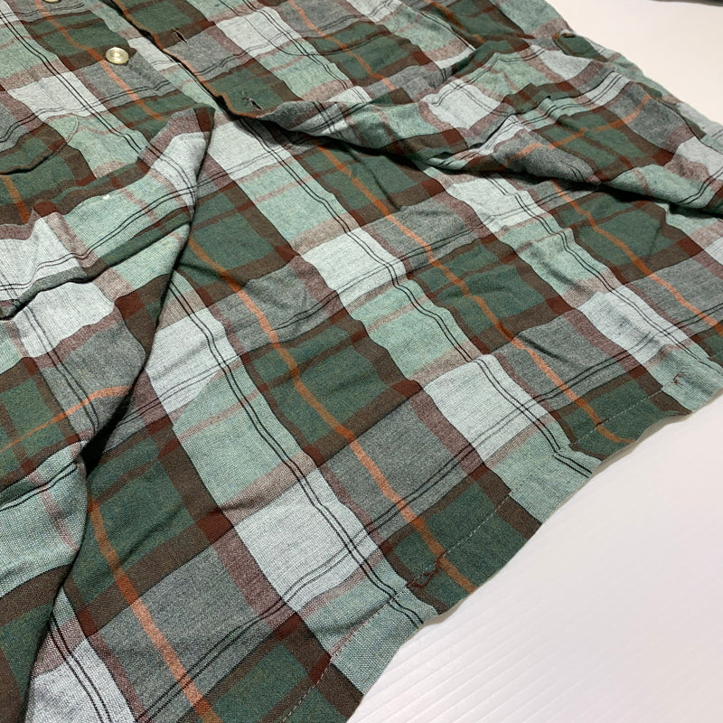 【現状渡し品】【メンズ】 Mac Phergus マックファーガス RAYON L/S CHECK SHIRT VINTAGE レーヨン ロングスリーブ チェック シャツ 長袖 トップス ラグジュアリー フランネル ヴィンテージ 145-260802-ko-04-tei サイズ：XL カラー：グリーン 万代Net店