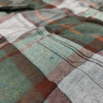 【現状渡し品】【メンズ】 Mac Phergus マックファーガス RAYON L/S CHECK SHIRT VINTAGE レーヨン ロングスリーブ チェック シャツ 長袖 トップス ラグジュアリー フランネル ヴィンテージ 145-260802-ko-04-tei サイズ：XL カラー：グリーン 万代Net店