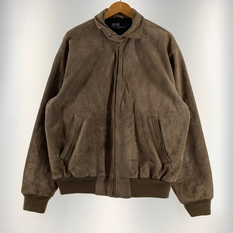 【現状渡し品】【メンズ】 POLO RALPH LAUREN ポロ・ラルフローレン SUEDE LEATHER SWING-TOP JACKET スエード レザー スイングトップ ジャケット アウター 145-260802-ko-07-tei サイズ：M カラー：ベージュ 万代Net店