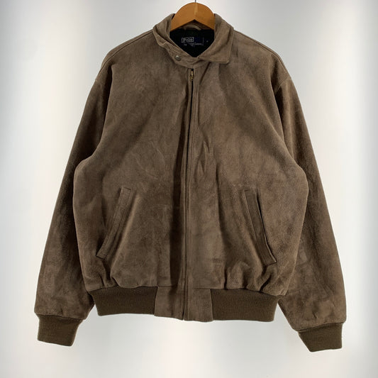【現状渡し品】【メンズ】 POLO RALPH LAUREN ポロ・ラルフローレン SUEDE LEATHER SWING-TOP JACKET スエード レザー スイングトップ ジャケット アウター 145-260802-ko-07-tei サイズ：M カラー：ベージュ 万代Net店