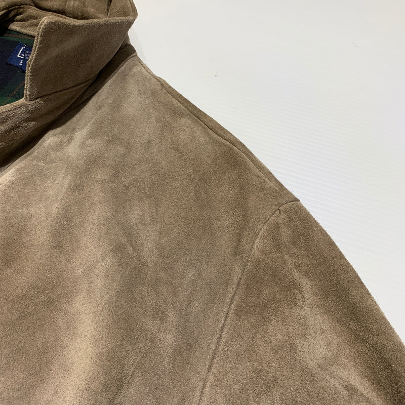 【現状渡し品】【メンズ】 POLO RALPH LAUREN ポロ・ラルフローレン SUEDE LEATHER SWING-TOP JACKET スエード レザー スイングトップ ジャケット アウター 145-260802-ko-07-tei サイズ：M カラー：ベージュ 万代Net店