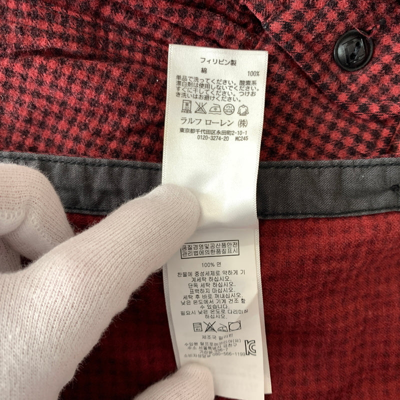 【中古品】【メンズ】 POLO RALPH LAUREN ポロ・ラルフローレン CHIN STRAP L/S CHECK SHIRT チン ストラップ ロングスリーブ チェック シャツ 長袖 トップス 145-260802-ko-03-tei サイズ：M カラー：レッド 万代Net店