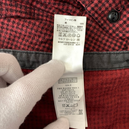 【中古品】【メンズ】 POLO RALPH LAUREN ポロ・ラルフローレン CHIN STRAP L/S CHECK SHIRT チン ストラップ ロングスリーブ チェック シャツ 長袖 トップス 145-260802-ko-03-tei サイズ：M カラー：レッド 万代Net店