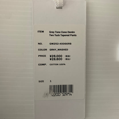 【中古品】【メンズ】 Graphpaper グラフペーパー 25SS GRAY TONE CONE DENIM GM252-40066RB グレートーン コーンデニム ボトムス ジーンズ 151-260802-ko-08-tei サイズ：1 カラー：グレー 万代Net店