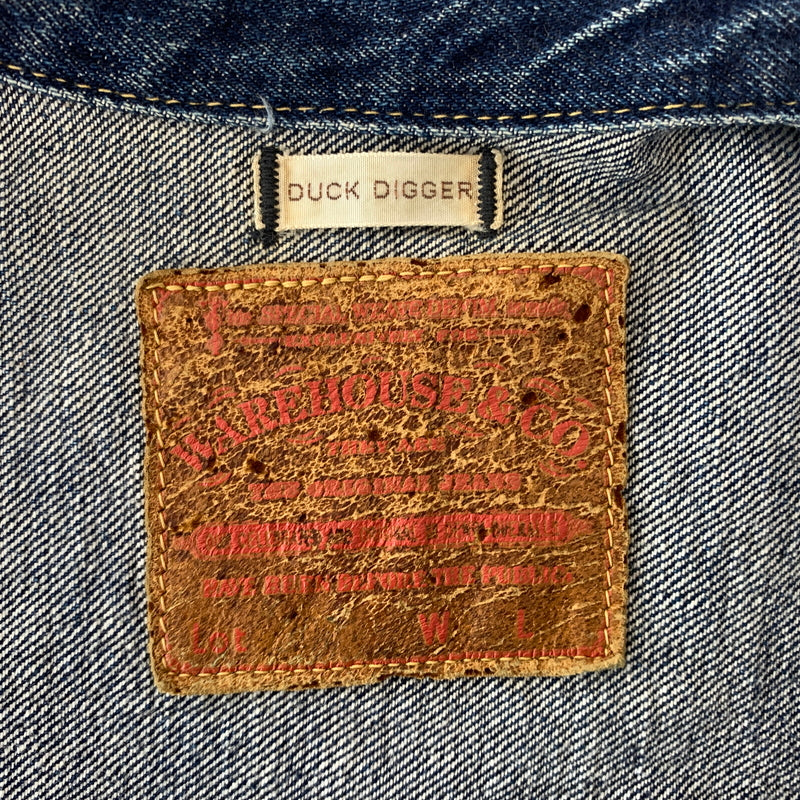 【中古品】【メンズ】 WAREHOUSE ウエアハウス DUCK DIGGER 1ST MODEL DENIM JACKET DD-2001 ダック ディガー ファーストタイプ デニムジャケット アウター Gジャン 145-260802-ko-06-tei サイズ：38 カラー：インディゴ 万代Net店