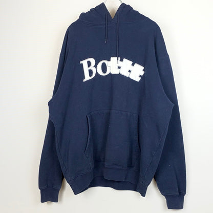 【中古品】【メンズ】 BOTT ボット × MSW モダンストリートウェア 別注コラボ LOGO HOODIE SP234BOTT01 ロゴ フーディ 長袖 トップス プルーオーバーパーカー 142-260803-sa-20-tei サイズ：XL カラー：ネイビー 万代Net店
