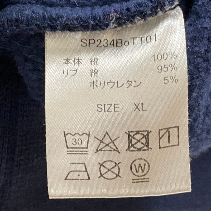 【中古品】【メンズ】 BOTT ボット × MSW モダンストリートウェア 別注コラボ LOGO HOODIE SP234BOTT01 ロゴ フーディ 長袖 トップス プルーオーバーパーカー 142-260803-sa-20-tei サイズ：XL カラー：ネイビー 万代Net店