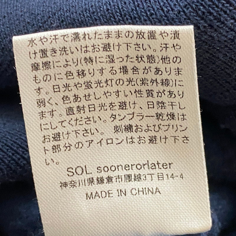 【中古品】【メンズ】 SOL SOONERORLATER ソル スーナーオアレイター LOGO HOODIE 243SOL02 ロゴ フーディ 長袖 トップス プルーオーバーパーカー 142-260803-sa-19-tei サイズ：XL カラー：ネイビー 万代Net店