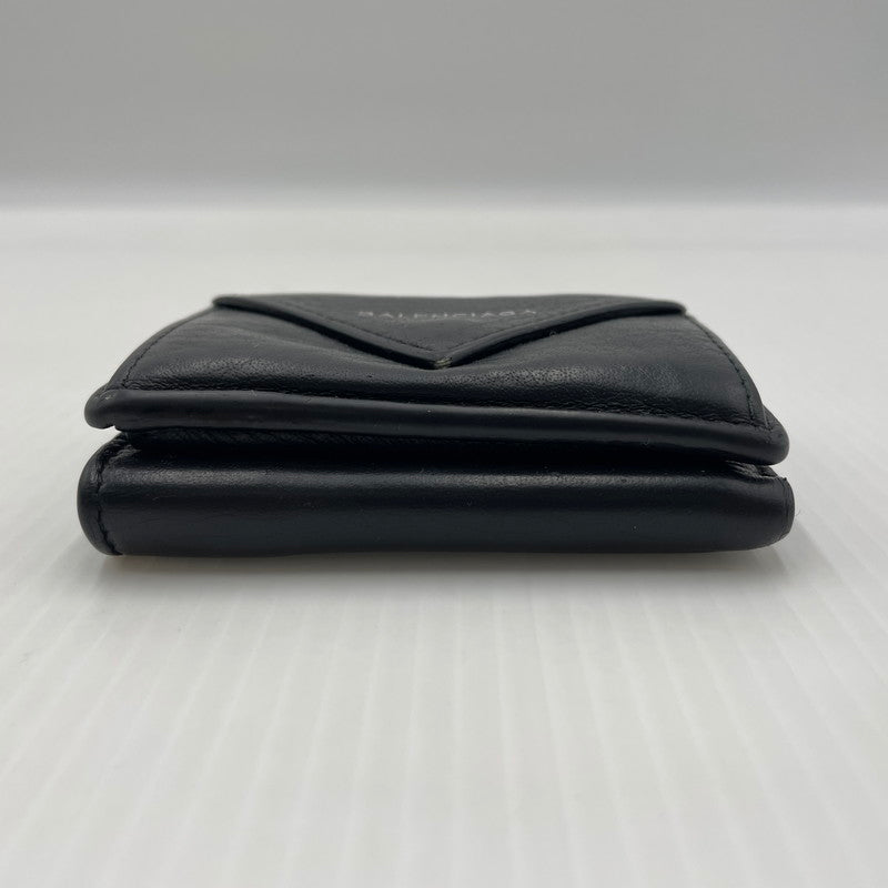 【中古品】【メンズ】 BALENCIAGA バレンシアガ PAPIER MINI WALLET 391446 DLQON ペーパー ミニ ウォレット 三つ折り財布 181-260804-yo-05-tei カラー：ブラック 万代Net店