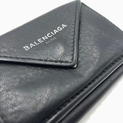 【中古品】【メンズ】 BALENCIAGA バレンシアガ PAPIER MINI WALLET 391446 DLQON ペーパー ミニ ウォレット 三つ折り財布 181-260804-yo-05-tei カラー：ブラック 万代Net店